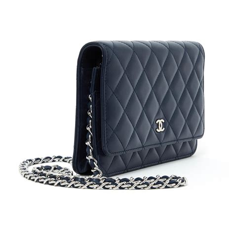 chanel blue wallet on chain|chanel wallet on chain price.